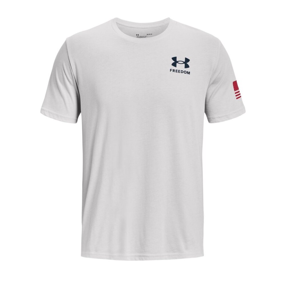 White Under Armour Adult Freedom Flag Tee